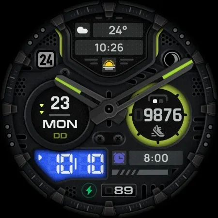 SH056 Watch Face, WearOS watch screenshot 10