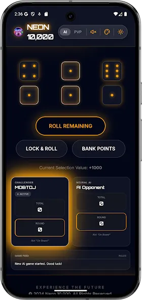 Offline 10000 Dice Neon Farkle screenshot 5