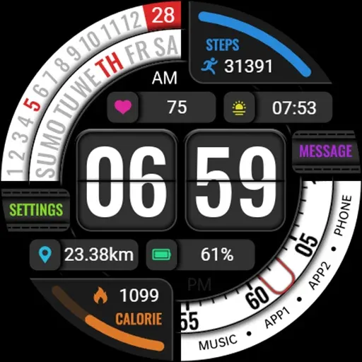 Diagonal Text ZKin Watch Face screenshot 41