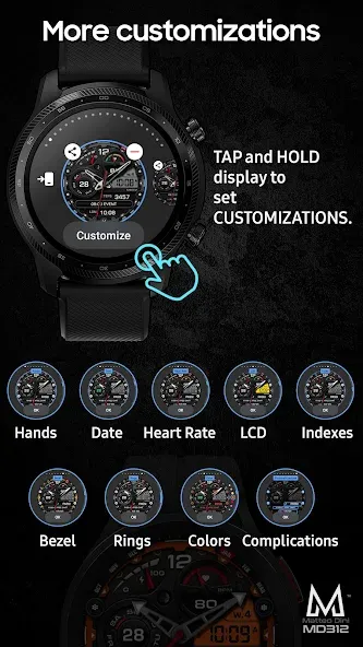 MD312 Analog watch face screenshot 6