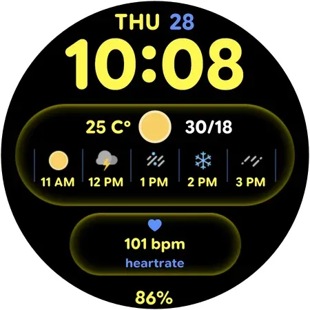 Glass Weather 2 - Watch face screenshot 9