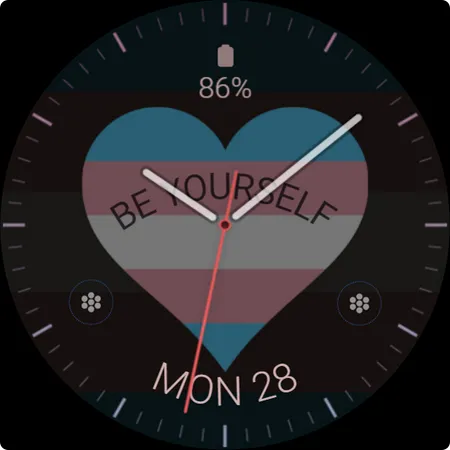 Rainbow Love analog watch face screenshot 10