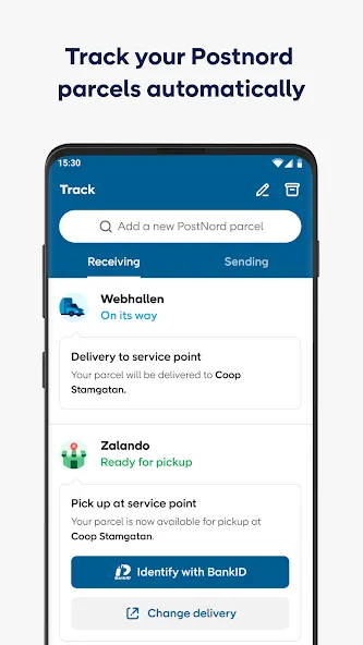 PostNord: Track & Send Parcels screenshot 1