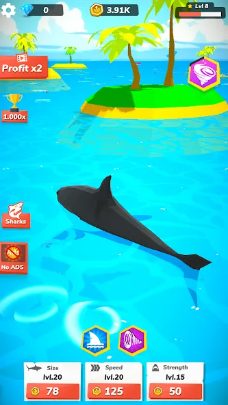アイドルシャークワールド - タイクーンゲーム screenshot 1