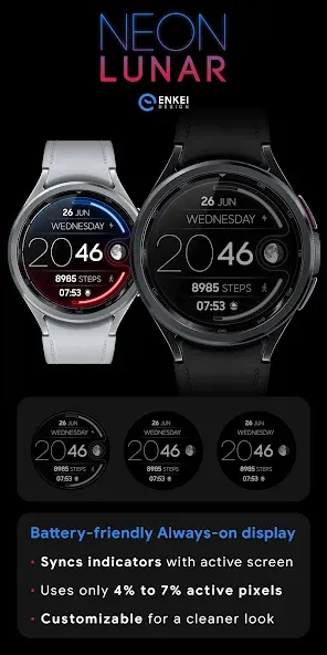 NEON Lunar - watch face screenshot 4