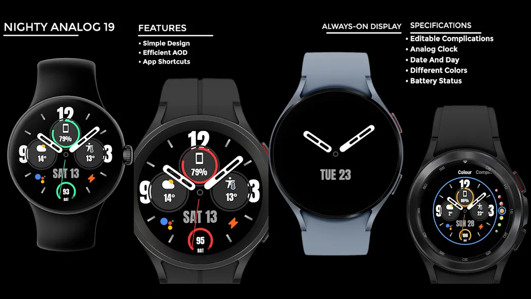 Nighty Analog 19 - watch face screenshot 15