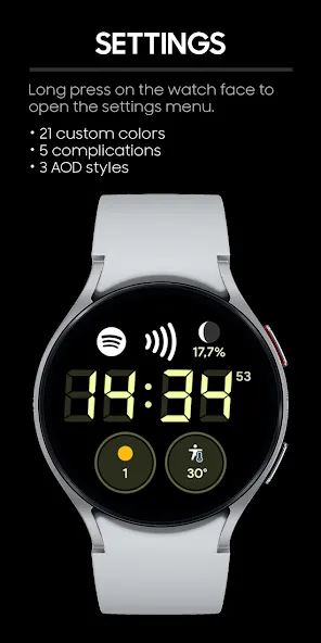 JHW Digital Bits 4: Watch face screenshot 2