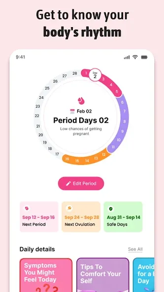 Eisprungkalender und Zyklus screenshot 1