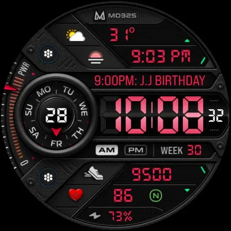 MD325 Digital Sport Watch Face screenshot 15