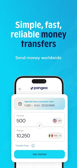 Pangea: Money Transfer App screenshot 1