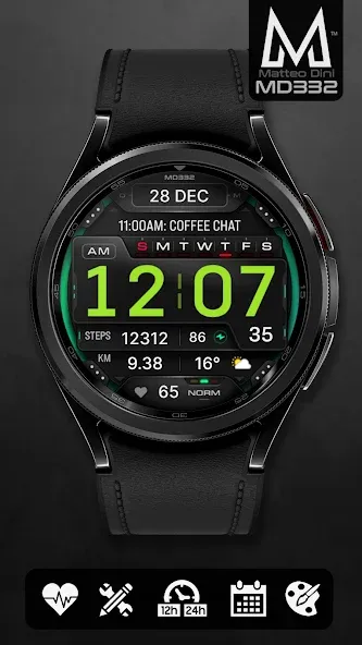 MD332 Digital watch face screenshot 6