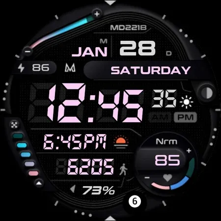 MD221B Digital watch face screenshot 37