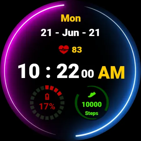 Neon Blue Pink Watch Face screenshot 24