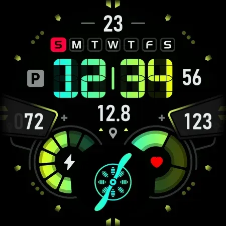 SH007 Watch Face, WearOS watch screenshot 13