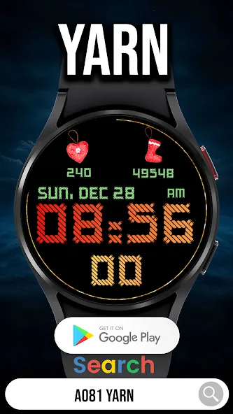 Yarn Digital Watch Face screenshot 1