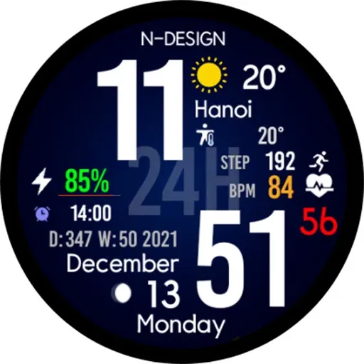 NTV340 - Big Digital Watchface screenshot 22
