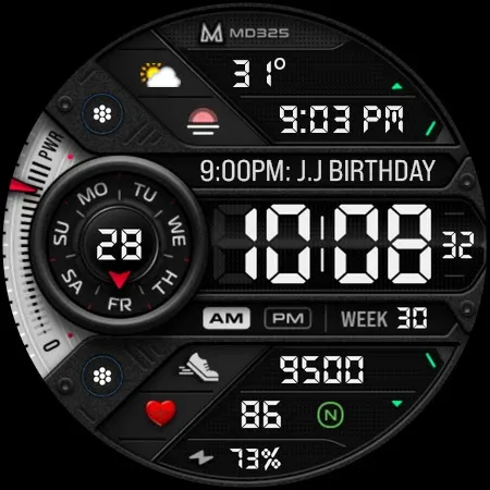 MD325 Digital Sport Watch Face screenshot 11