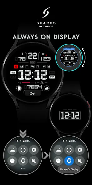 SH024 Watch Face, WearOS watch screenshot 7