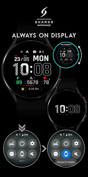 SH096 Watch Face, WearOS watch screenshot 7