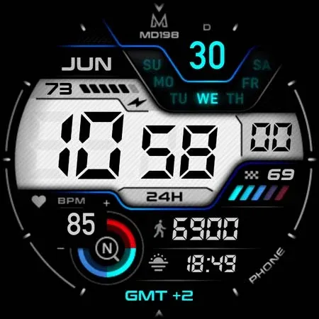 MD198: Digital watch face screenshot 6