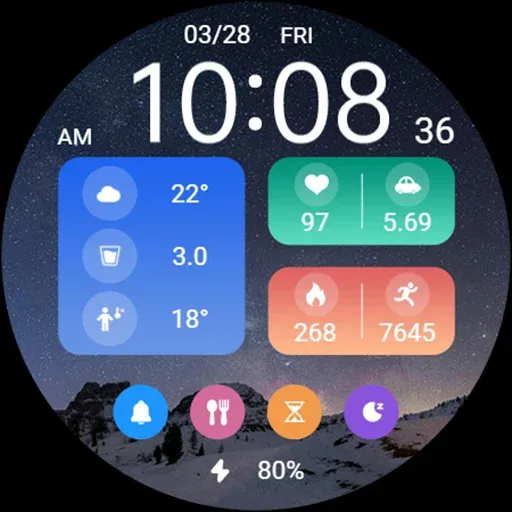 Starry Night Widget ZKin Watch screenshot 6
