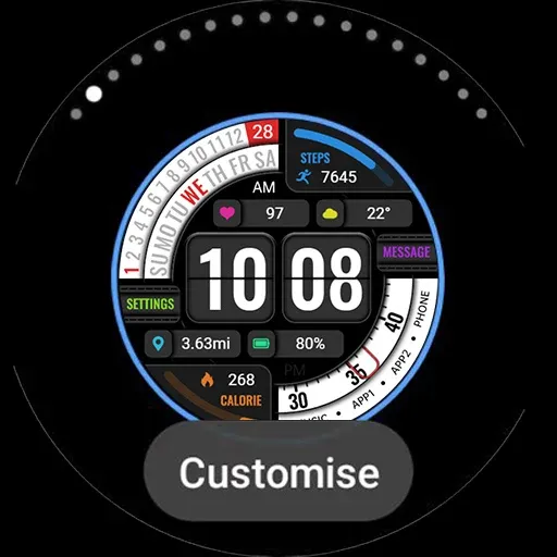 Diagonal Text ZKin Watch Face screenshot 44