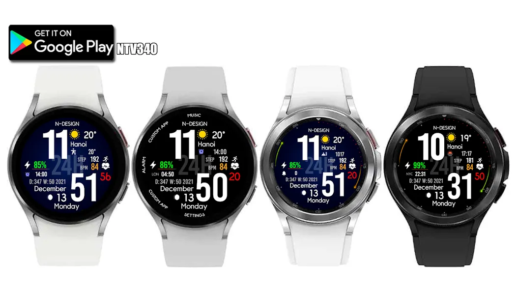 NTV340 - Big Digital Watchface screenshot 8