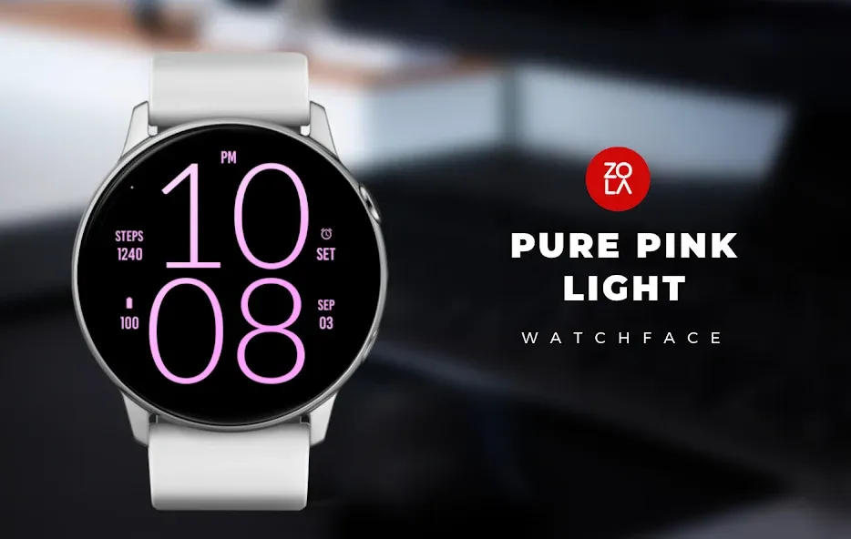 Pure Pink Light Watch Face screenshot 1