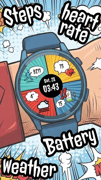 Digital Watchface Comic 2 screenshot 1