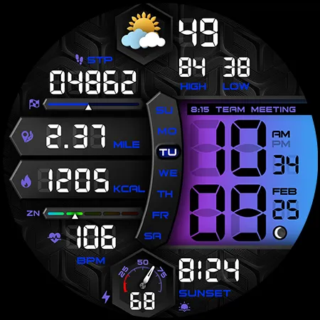 PER20 Digital Watch Face Meru screenshot 45