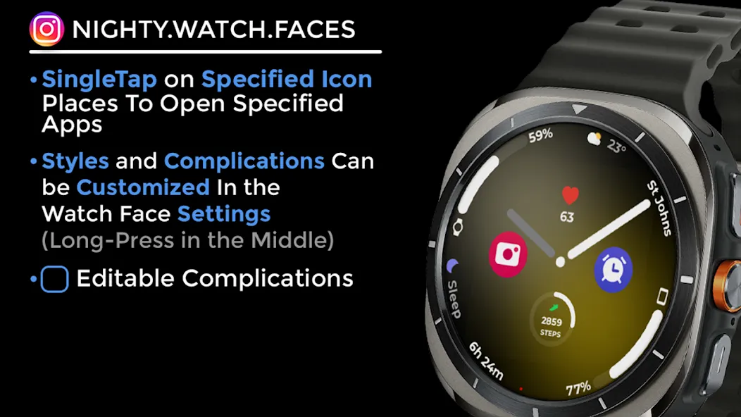 Night ver 76 - watch face screenshot 13