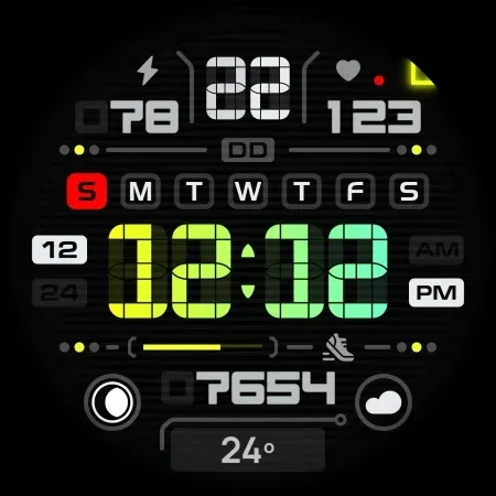 SH024 Watch Face, WearOS watch screenshot 14