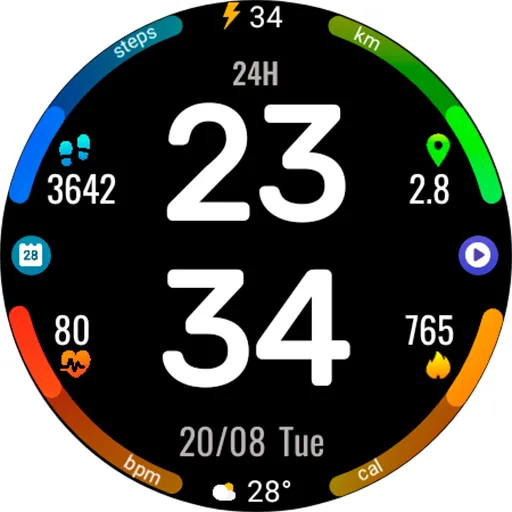 Digital Rotes Watch Face screenshot 13