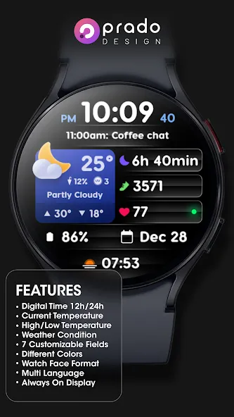 PRADO 71 Weather Watch Face screenshot 3