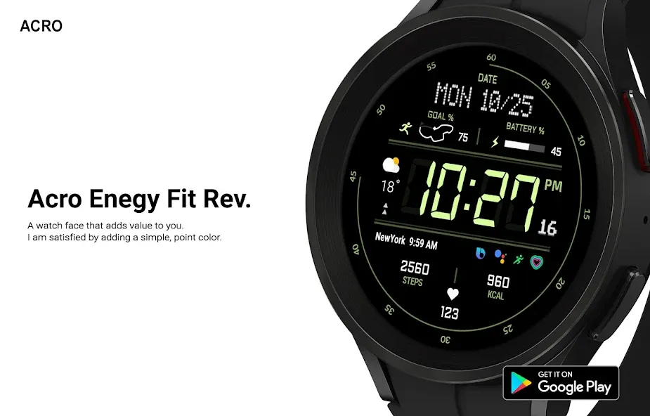 ACRO Enegy Fit Rev watchface screenshot 2