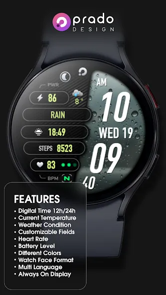 PRADO 22 Weather Watch Face screenshot 2