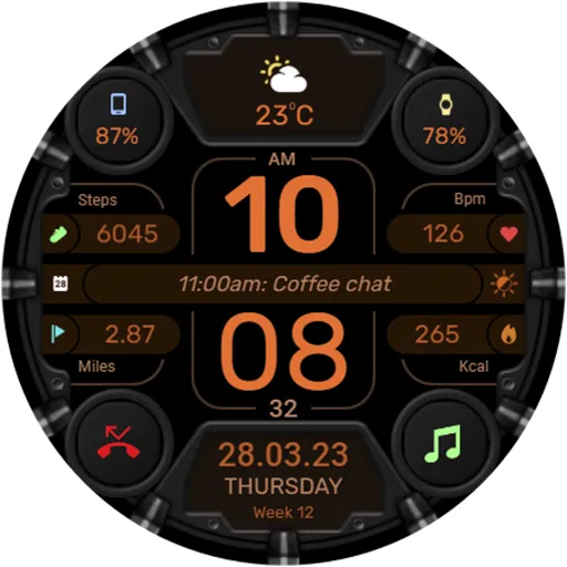 WFP 332 Futuristic watch face screenshot 45