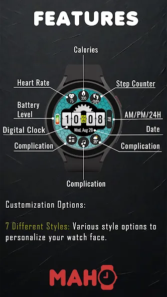 MAHO011 Wear OS Watch Face screenshot 2