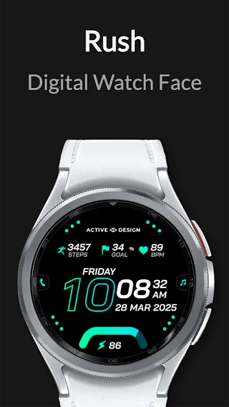 Rush: Digital Watch Face screenshot 1