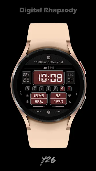 Y26 Digital Rhapsody WatchFace screenshot 6
