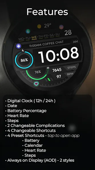 TVV Sport 5 Digital Watch Face screenshot 3