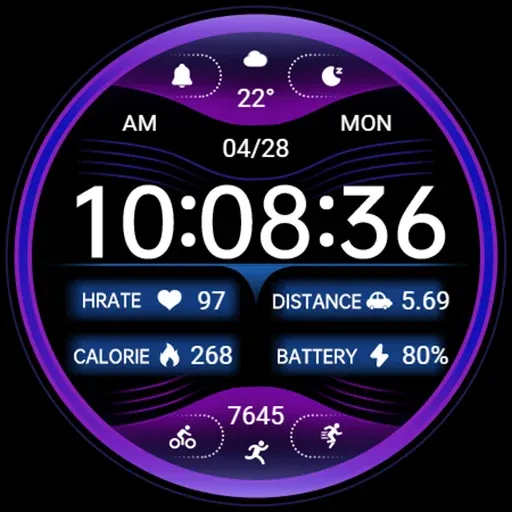 Blue Purple Light ZKin Watch screenshot 6