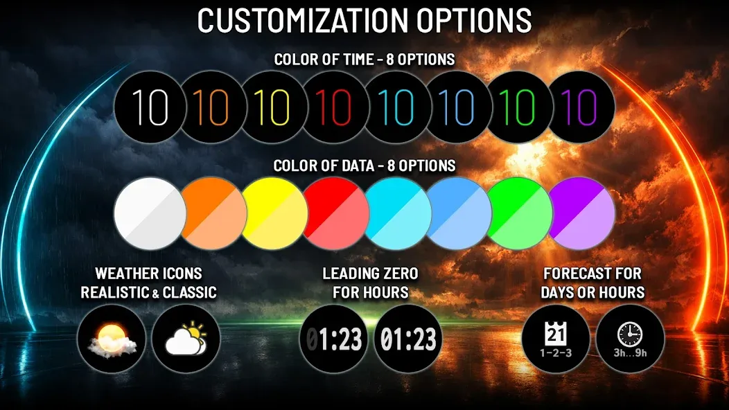 Weather watch face W10 screenshot 6