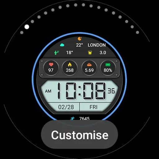 ZKin WatchFace Half Screen LCD screenshot 30