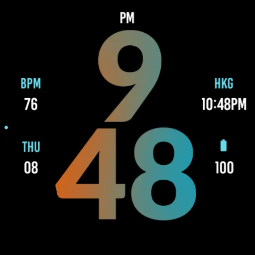 Big Orange Blue Watch Face screenshot 6
