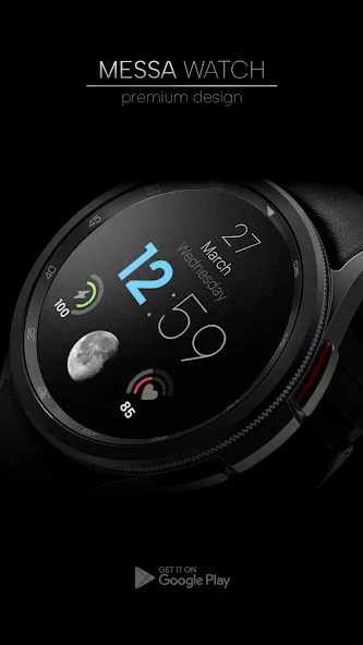 Minimal Watch Face Black Moon screenshot 4