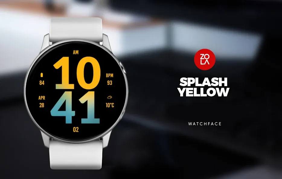 Splash Yellow Watch Face screenshot 1