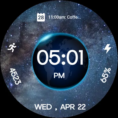 3D Earth Parallax Watch Face screenshot 17