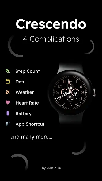 Crescendo - Analog Watch Face screenshot 5