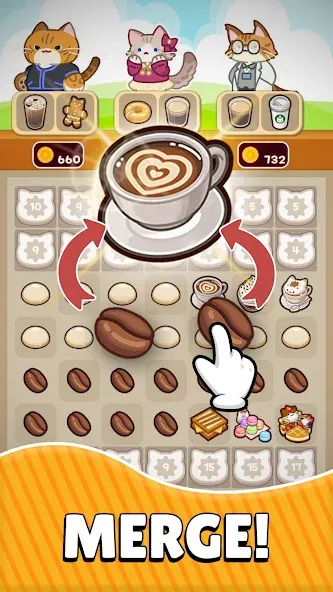 Merge Cat Cafe : Coffee cat screenshot 22